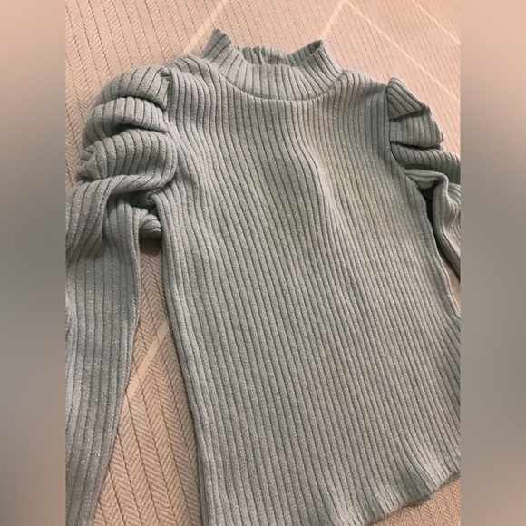 Janie and Jack ribbed puff sleeve top girl's size 3 - Picture 2 of 6